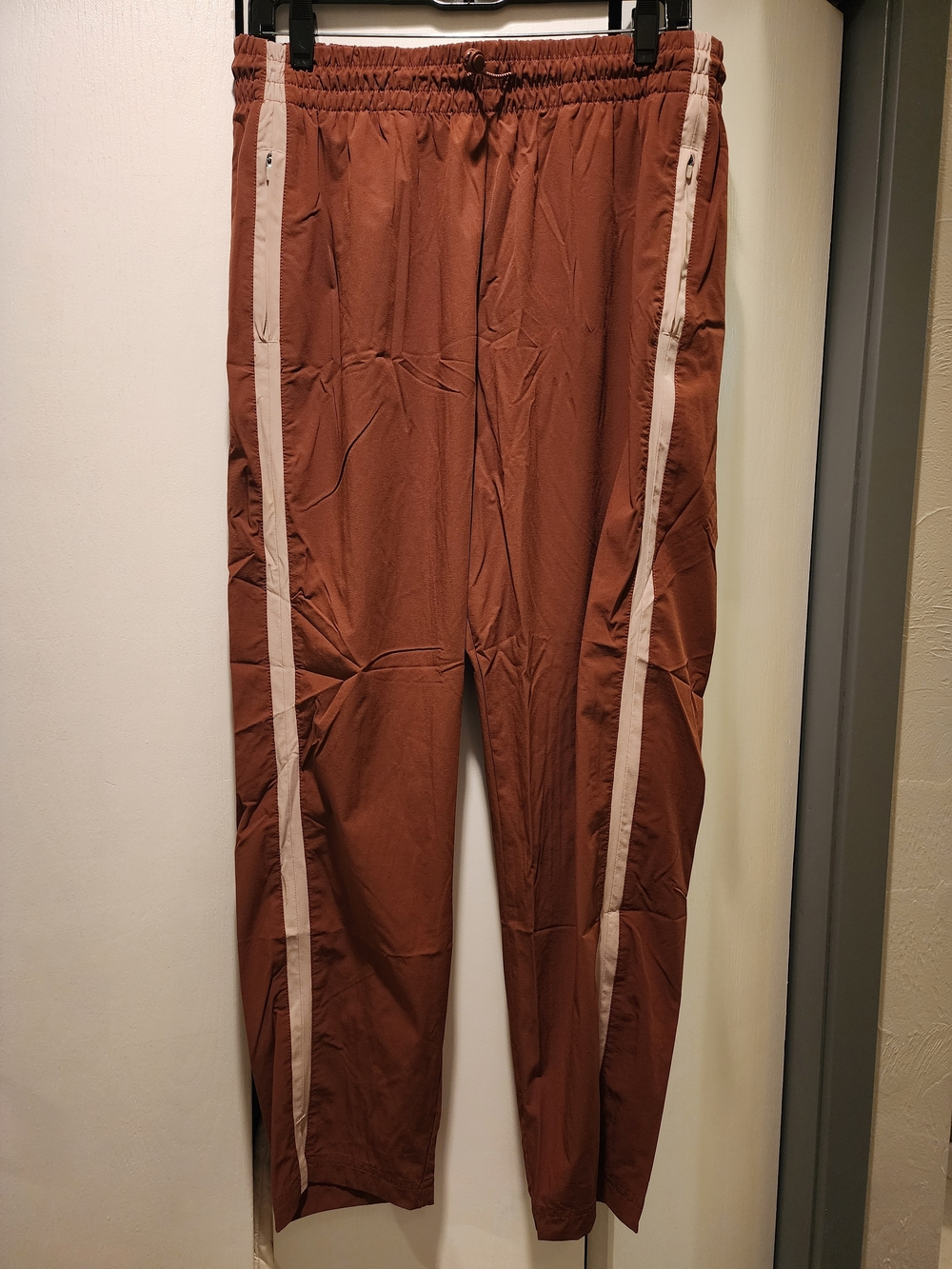 Avalanche Rust Brown Joggers with White Side Stripes